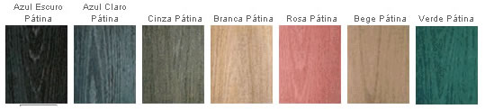 lâminas tingidas azul pátina cinza branca rosa bege e verde patina