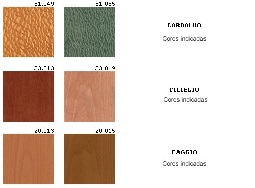 Lâminas tingidas carbalho ciliegio faggio