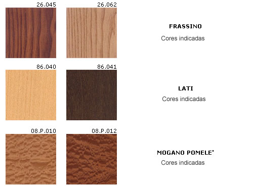 Lâminas tingidas frassino lati mogano pomele