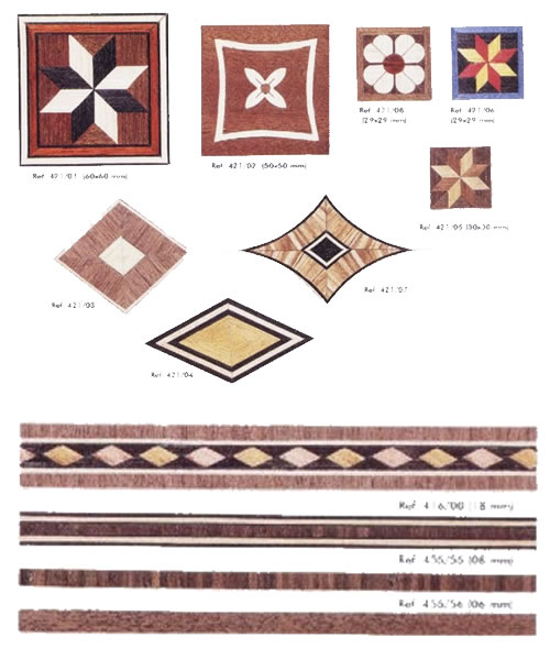 Modelos quadrados de lâminas quadradas de marchetaria